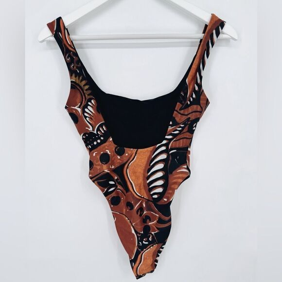 Mara Hoffman‎ Idalia One Piece Swimsuit Brown Print NWT Sz XS - Picture 5 of 10